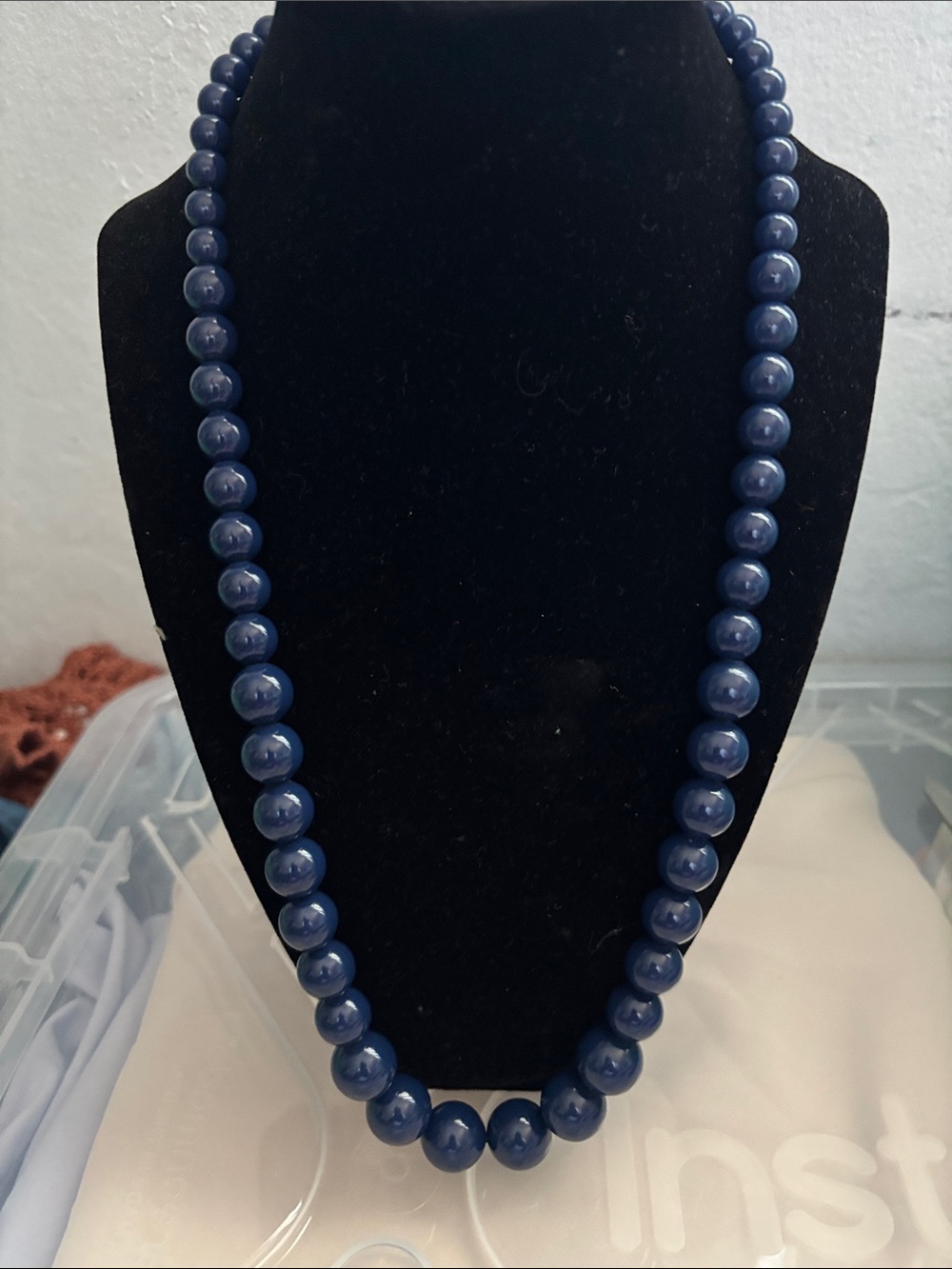 Classic Navy Blue Beaded Necklace - Women Jewelry